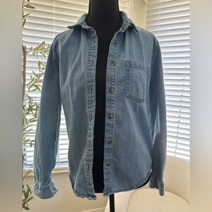 Blue Denim Button-Up Shirt